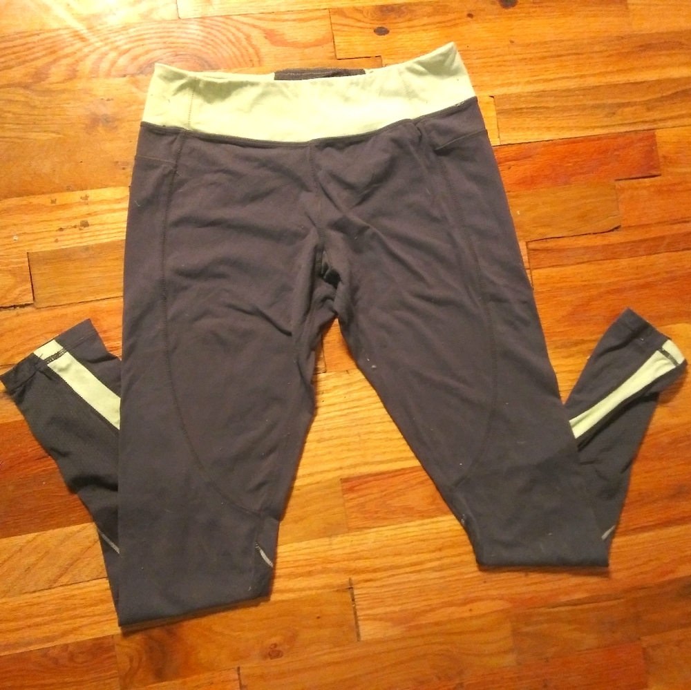 GRAY AND YELLOW WOMEN'S WORKOUT PANTS